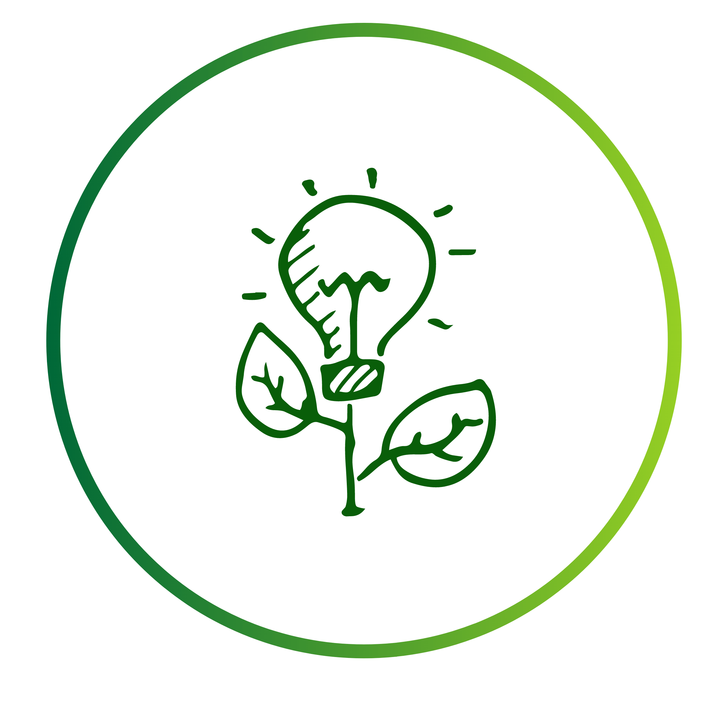 logo of plant growing with a lightbulb in place of flower